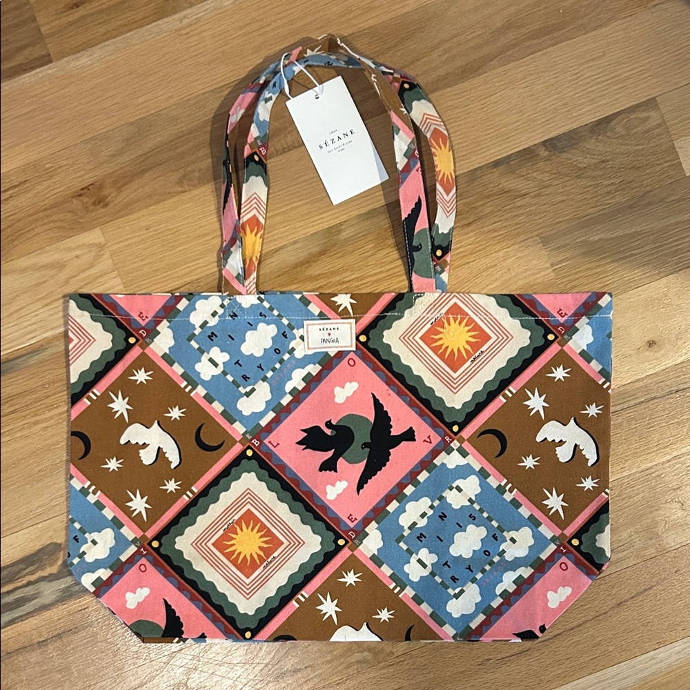Sezane Colorful Geometric Tote Bag